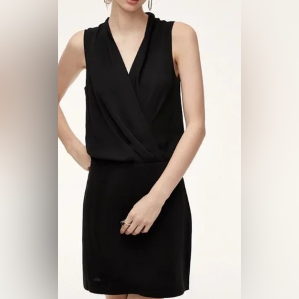 Babaton Phoenix dress, v-neck, sleeveless, black, US 2